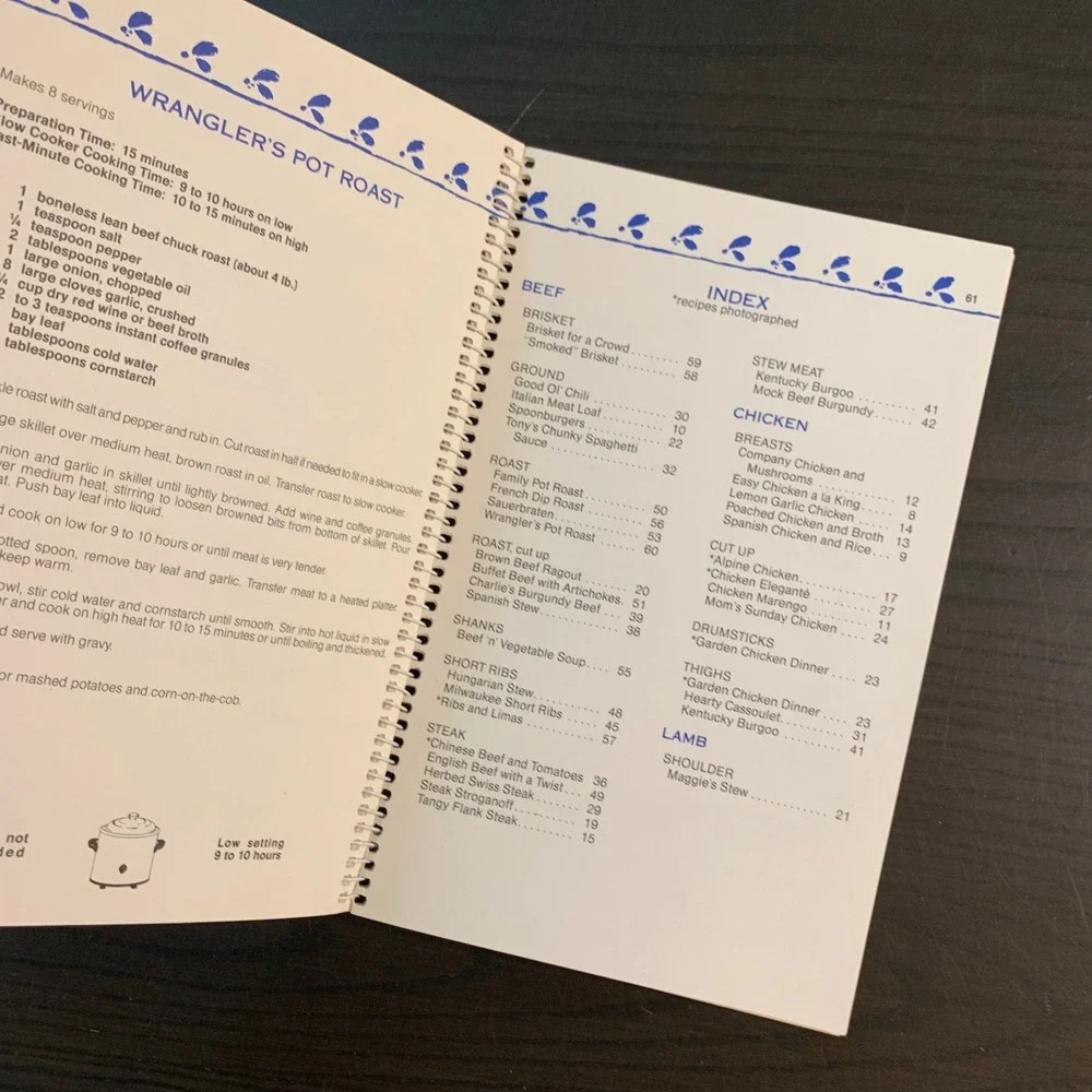 Fix & Forget 50 Slow Cooker Recipes Vintage 1989 Spiral Bound Cookbook Current‎